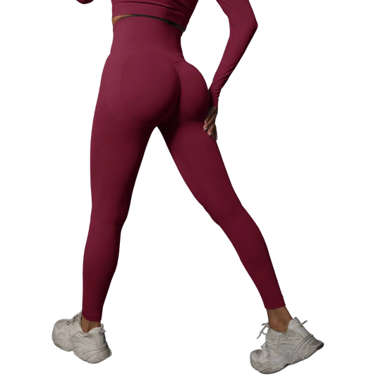 Damen Burgund Scrunch Leggings